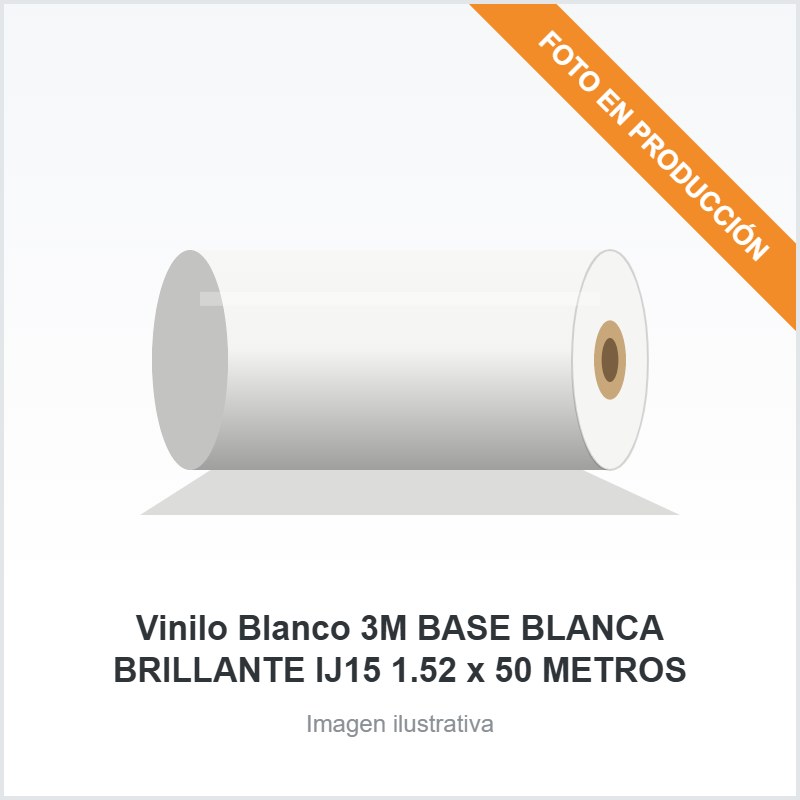 Vinilo Blanco 3M BASE BLANCA BRILLANTE IJ15 1.52 x 50 METROS