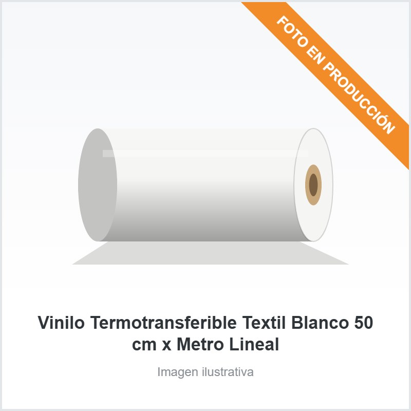 [349] Vinilo Termotransferible Textil Blanco 50 cm x Metro Lineal