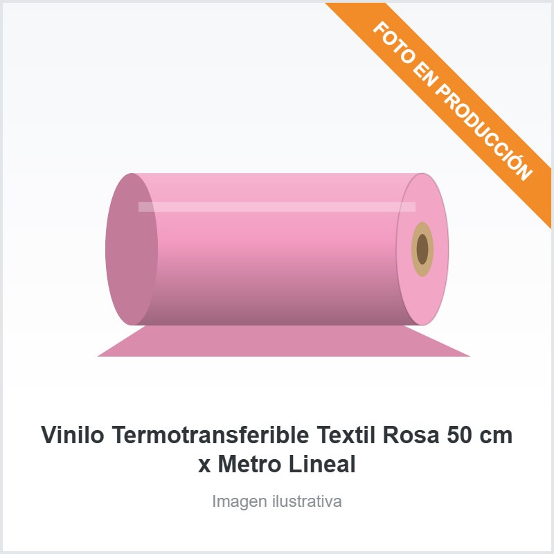 [350] Vinilo Termotransferible Textil Rosa 50 cm x Metro Lineal