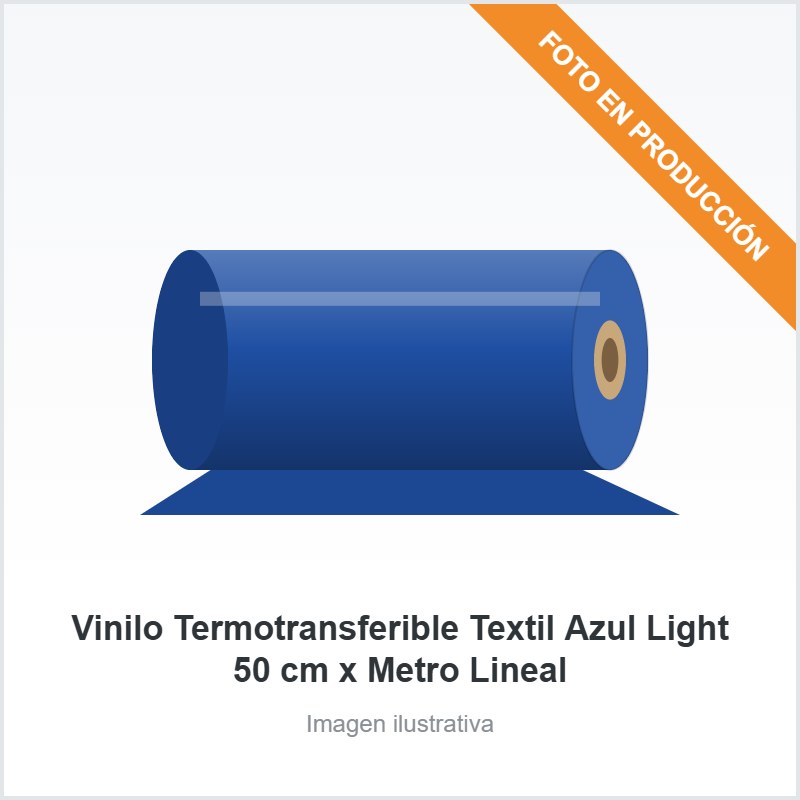 [351] Vinilo Termotransferible Textil Azul Light 50 cm x Metro Lineal