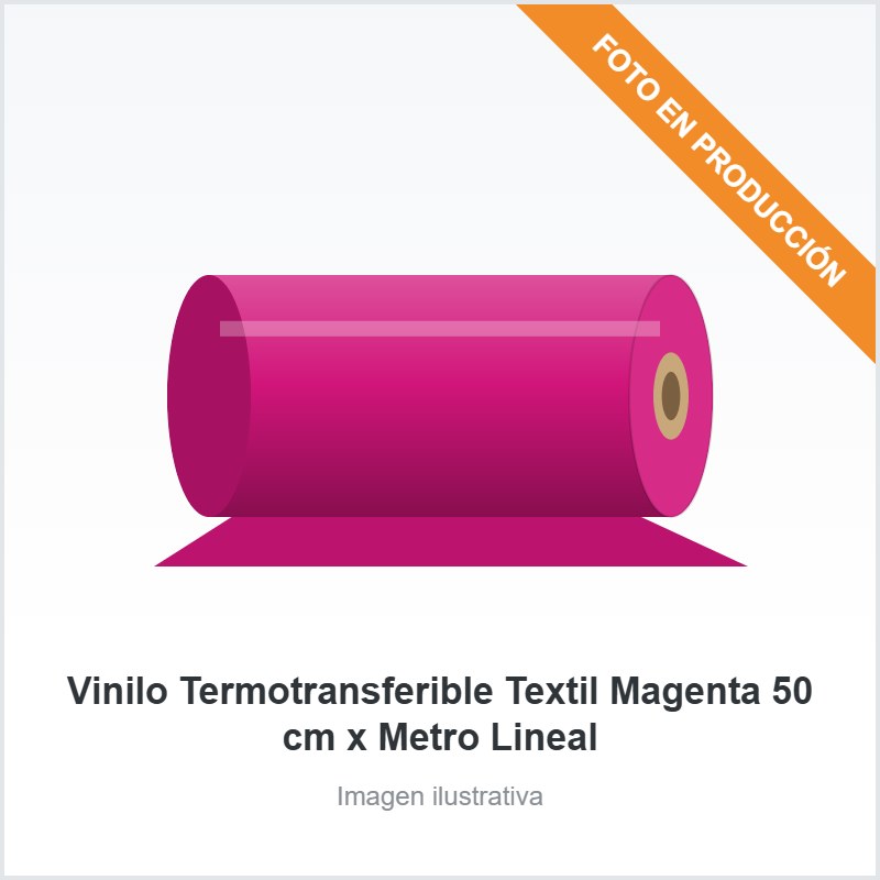 [352] Vinilo Termotransferible Textil Magenta 50 cm x Metro Lineal