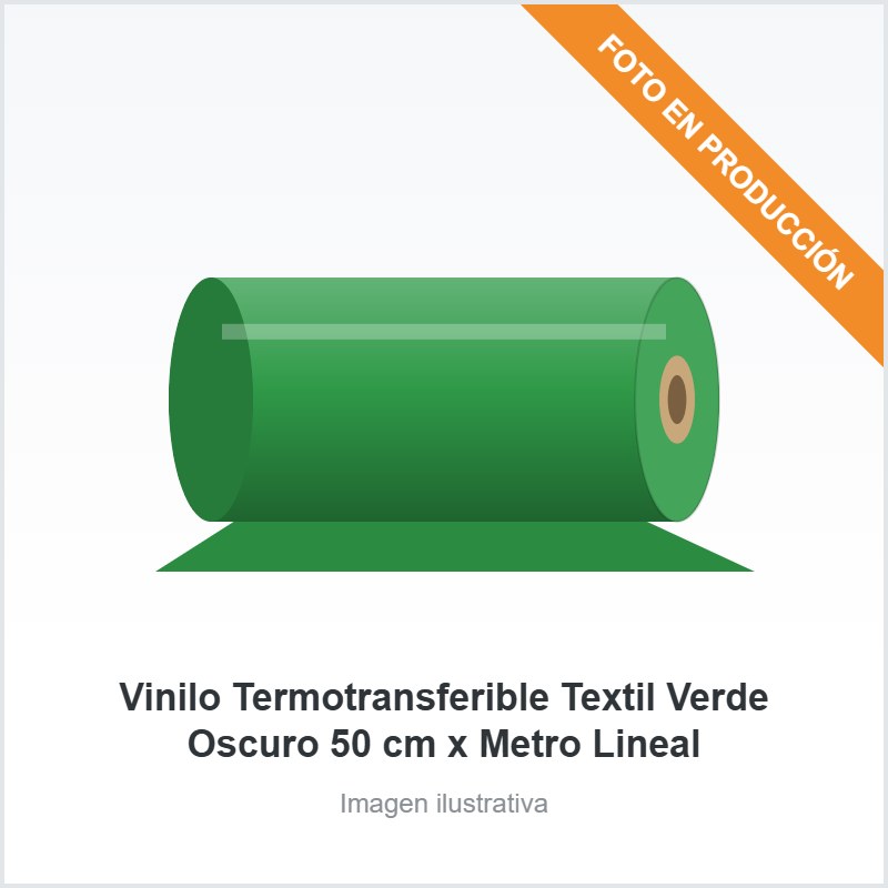 [364] Vinilo Termotransferible Textil Verde Oscuro 50 cm x Metro Lineal