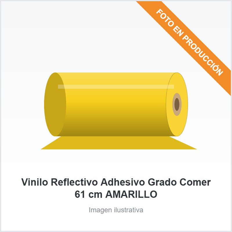 [384] Vinilo Reflectivo Adhesivo Grado Comer 61 cm AMARILLO
