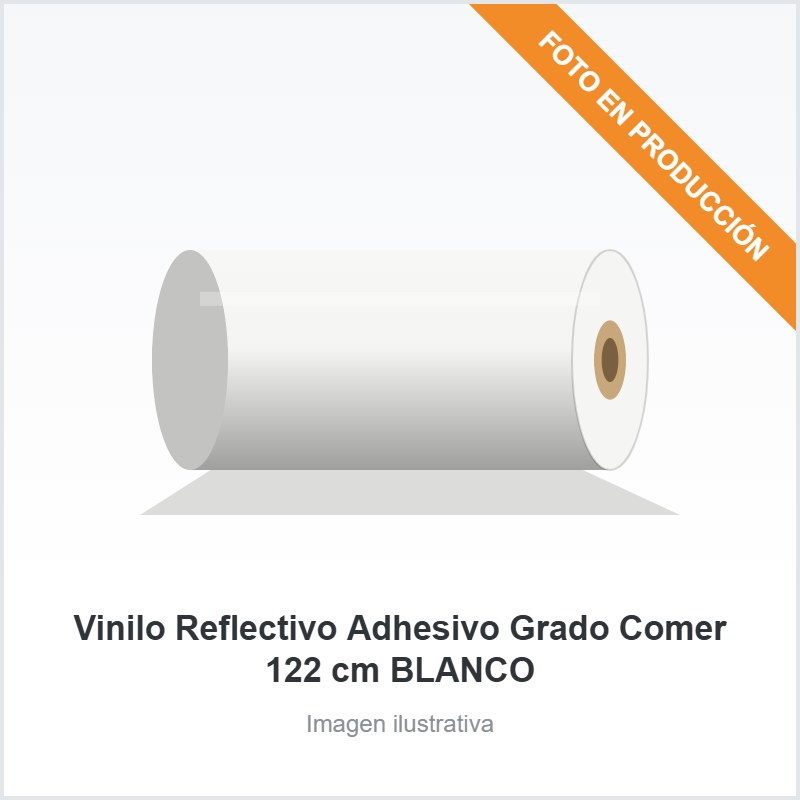 [389] Vinilo Reflectivo Adhesivo Grado Comer 122 cm BLANCO