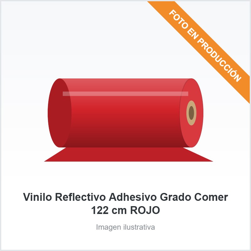 [394] Vinilo Reflectivo Adhesivo Grado Comer 122 cm ROJO