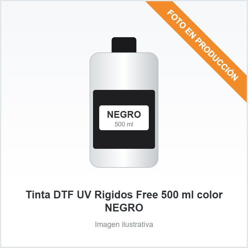 [586] Tinta DTF UV Rigidos Free 500 ml color NEGRO