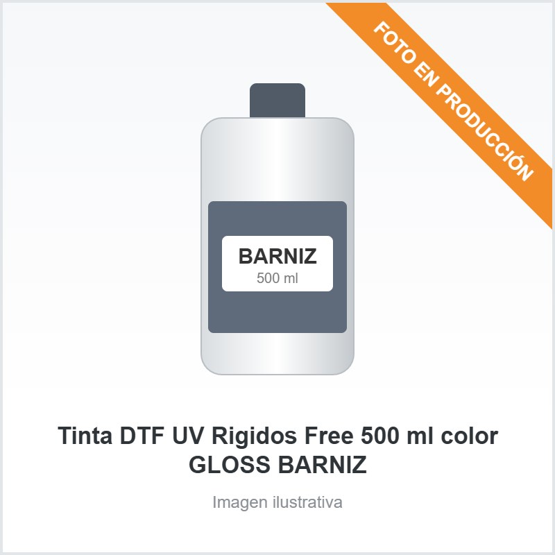 [589] Tinta DTF UV Rigidos Free 500 ml color GLOSS BARNIZ