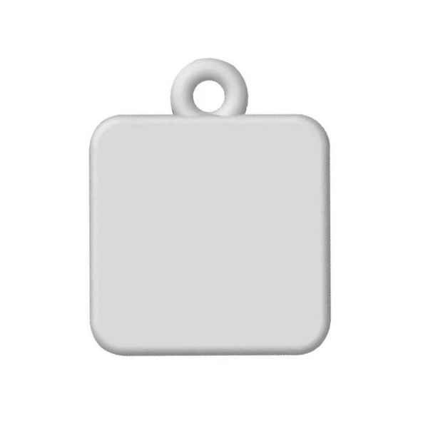 [997] Llavero Polimero Cuadrado con Ojal 35 x 35 mm