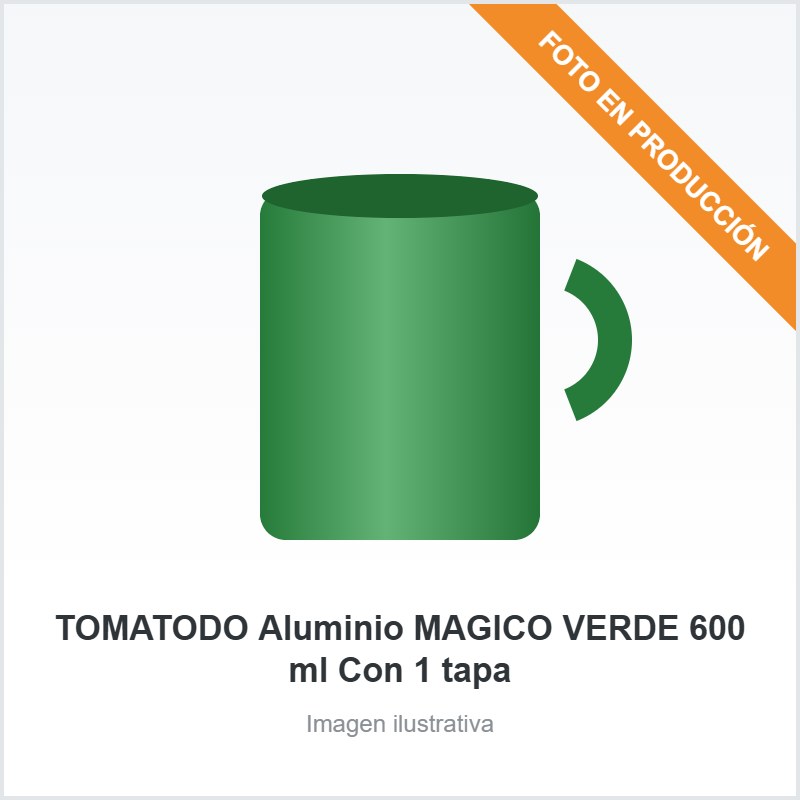 TOMATODO Aluminio MAGICO VERDE 600 ml Con 1 tapa