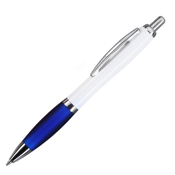[1061] boligrafo K750 PLASTICO CUERPO BLANCO GRIP AZUL
