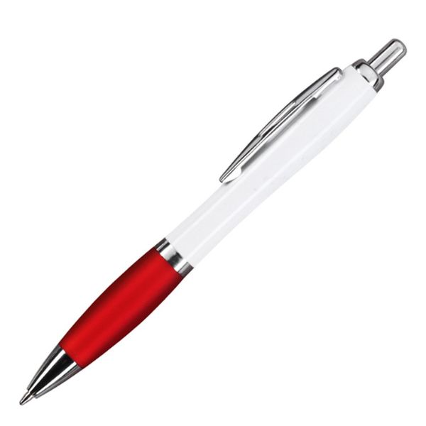 [1062] boligrafo K750 PLASTICO CUERPO BLANCO GRIP ROJO