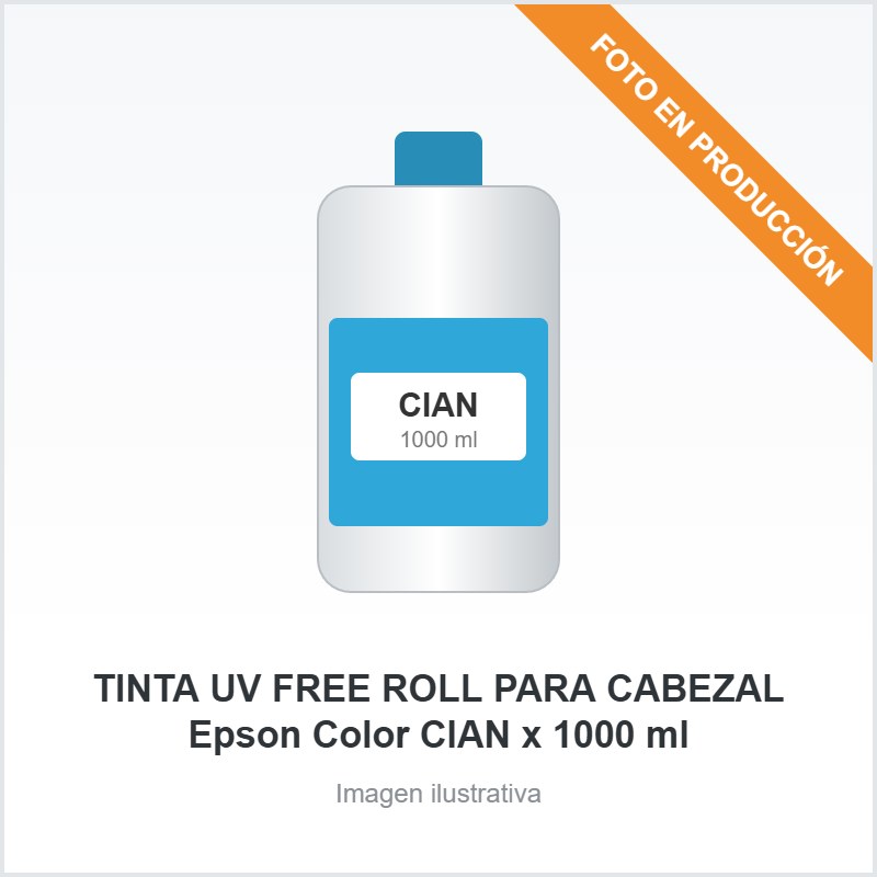 [1202] TINTA UV FREE ROLL PARA CABEZAL Epson Color CIAN x 1000 ml