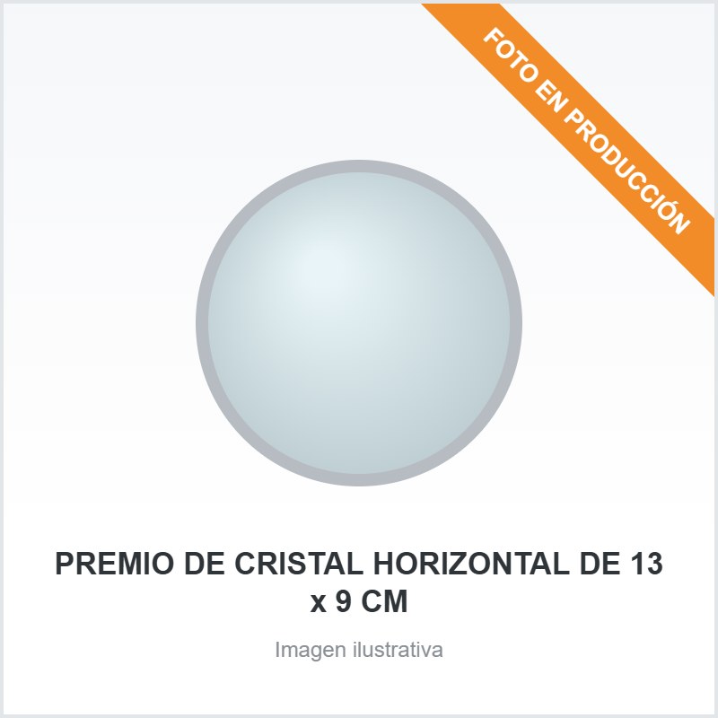 [1232] PREMIO DE CRISTAL HORIZONTAL DE 13 x 9 CM