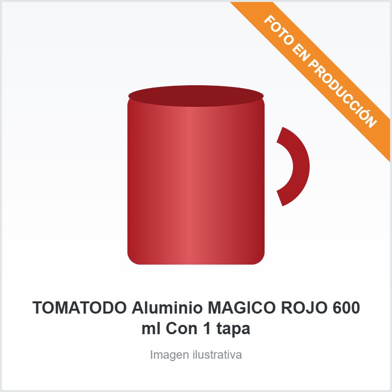 TOMATODO Aluminio MAGICO ROJO 600 ml Con 1 tapa