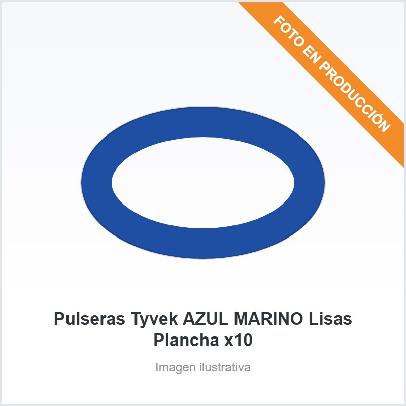 Pulseras Tyvek AZUL MARINO Lisas Plancha x10