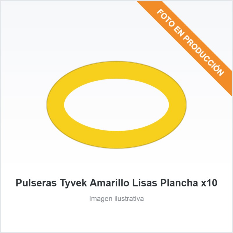 Pulseras Tyvek Amarillo Lisas Plancha x10