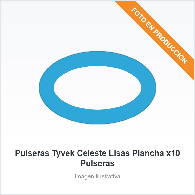 Pulseras Tyvek Celeste Lisas Plancha x10 Pulseras