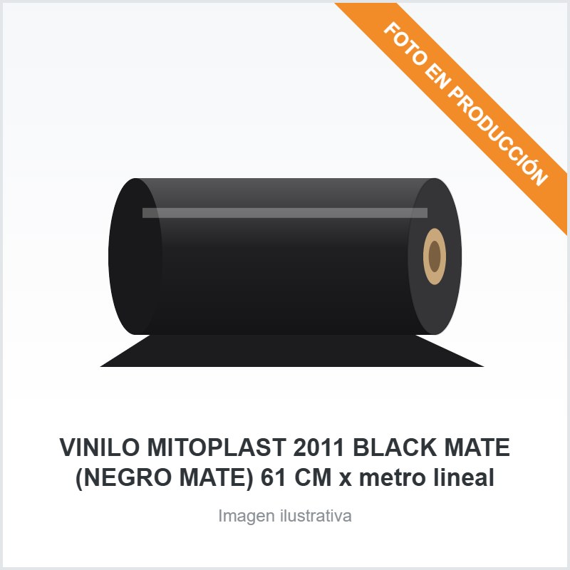 [2991] VINILO MITOPLAST 2011 BLACK MATE (NEGRO MATE) 61 CM x metro lineal