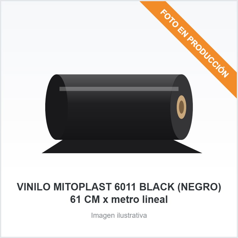 [2995] VINILO MITOPLAST 6011 BLACK (NEGRO) 61 CM x metro lineal