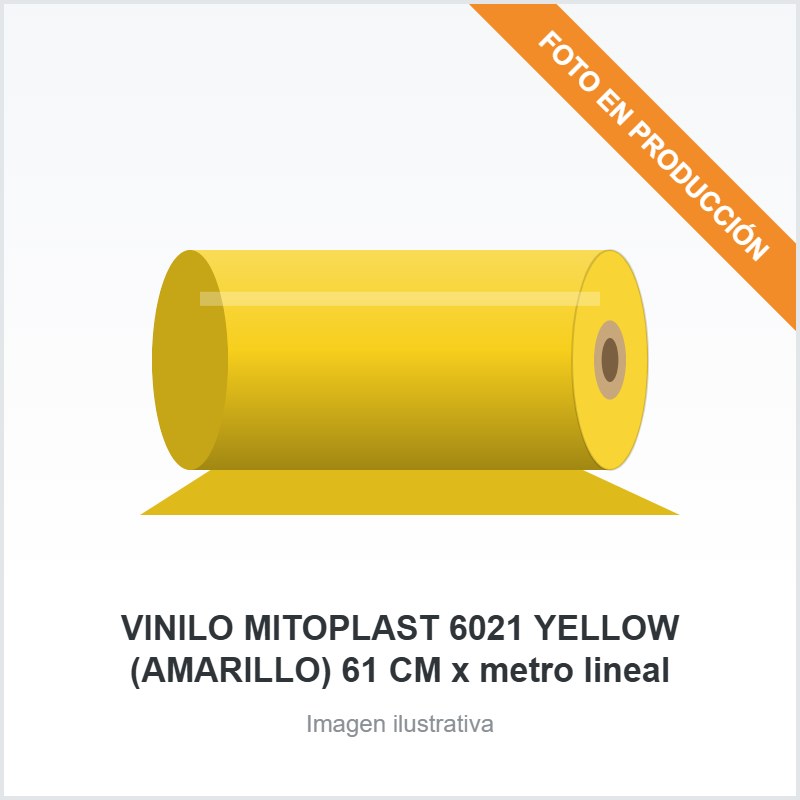 [2998] VINILO MITOPLAST 6021 YELLOW (AMARILLO) 61 CM x metro lineal