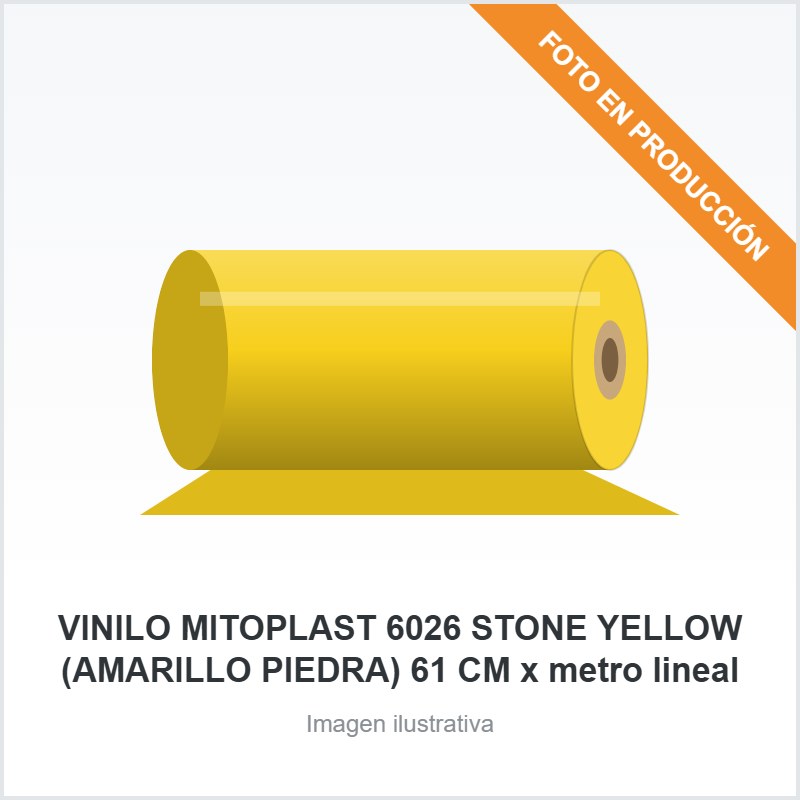 [3000] VINILO MITOPLAST 6026 STONE YELLOW (AMARILLO PIEDRA) 61 CM x metro lineal