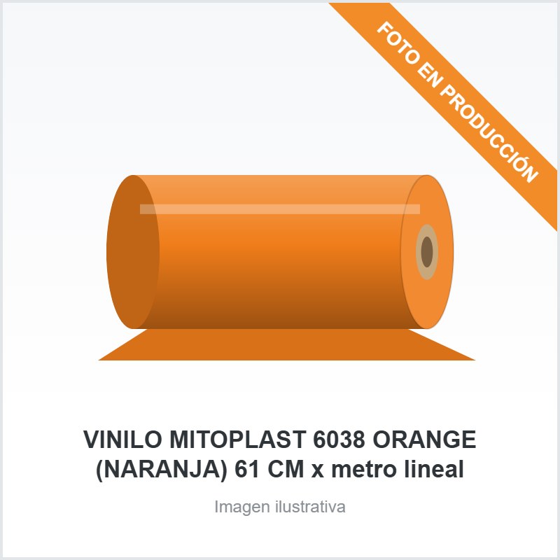 [3007] VINILO MITOPLAST 6038 ORANGE (NARANJA) 61 CM x metro lineal