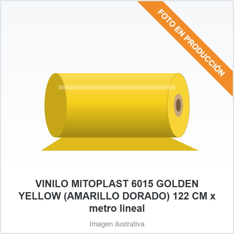 [3040] VINILO MITOPLAST 6015 GOLDEN YELLOW (AMARILLO DORADO) 122 CM x metro lineal