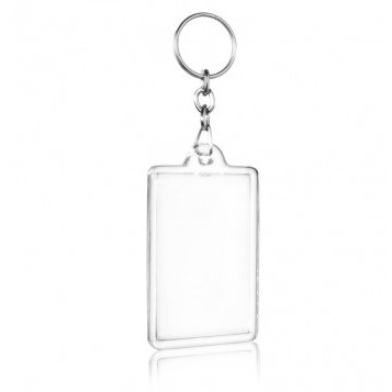 N50B LLAVERO PLASTICO CRISTAL 6 x 4 CON TAPA CON CADENA FINA