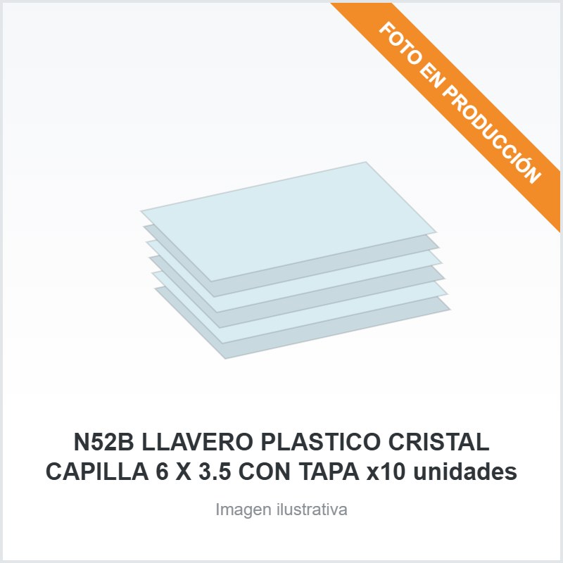 N52B LLAVERO PLASTICO CRISTAL CAPILLA 6 X 3.5 CON TAPA