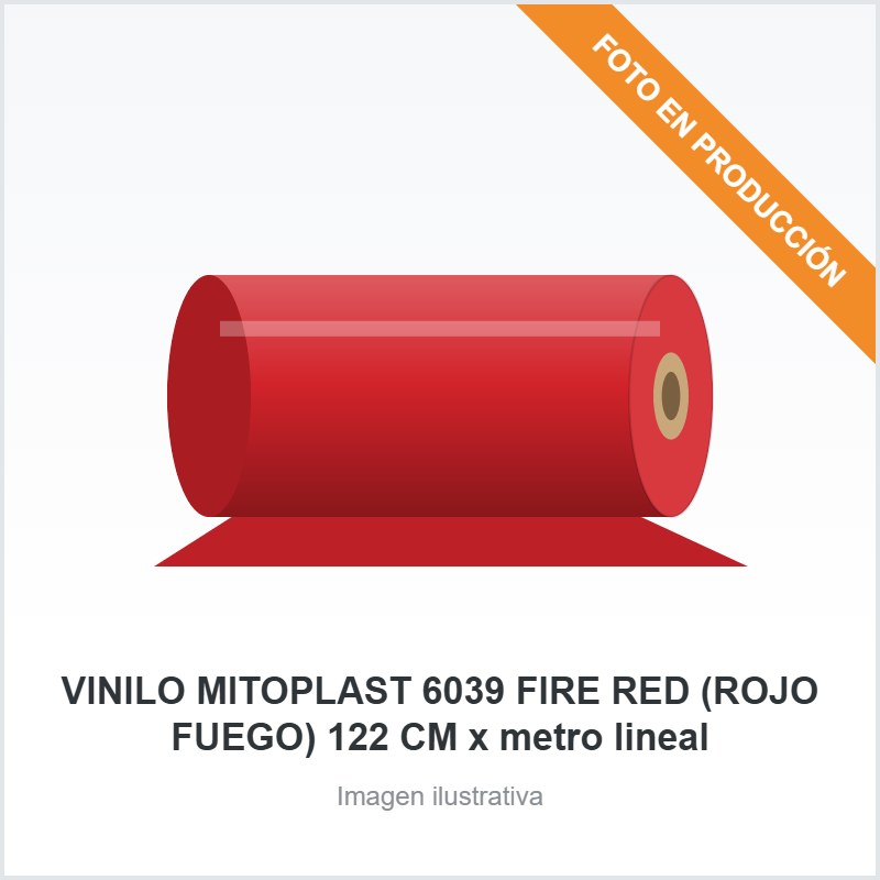 [3252] VINILO MITOPLAST 6039 FIRE RED (ROJO FUEGO) 122 CM x metro lineal
