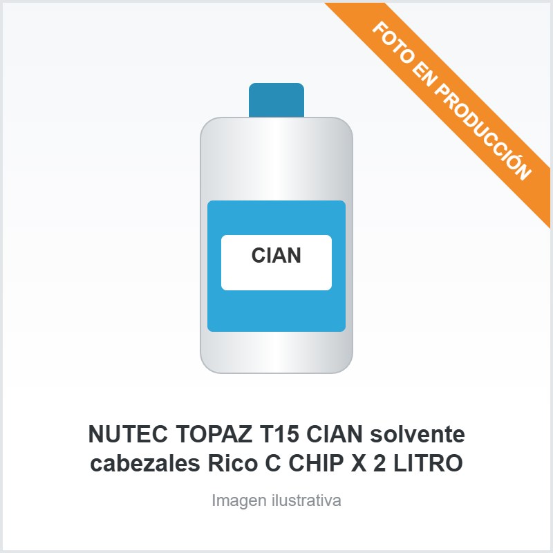 [3428] NUTEC TOPAZ T15 CIAN solvente cabezales Rico C CHIP X 2 LITRO