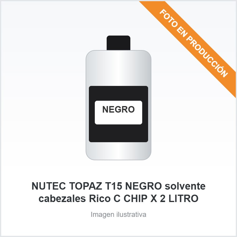 [3431] NUTEC TOPAZ T15 NEGRO solvente cabezales Rico C CHIP X 2 LITRO