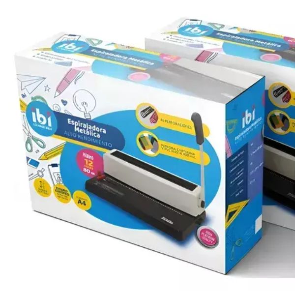 [3544] MAQUINA ESPIRALADORA A4 12 HOJAS IBI MAS PINZA
