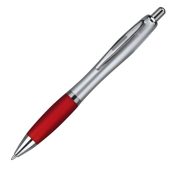 [3827] boligrafo K750 PLASTICO CUERPO COLOR METAL GRIP rojo