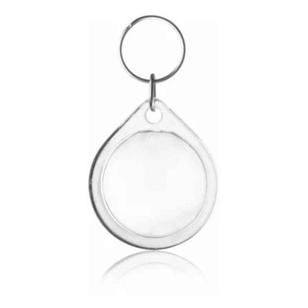 LLAVERO PLASTICO CRISTAL REDONDO 3.3 CM