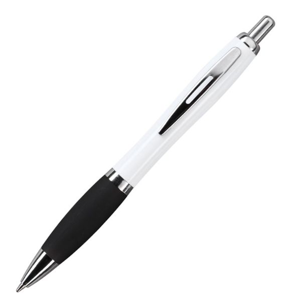 [4084] boligrafo K750 PLASTICO CUERPO BLANCO GRIP NEGRO