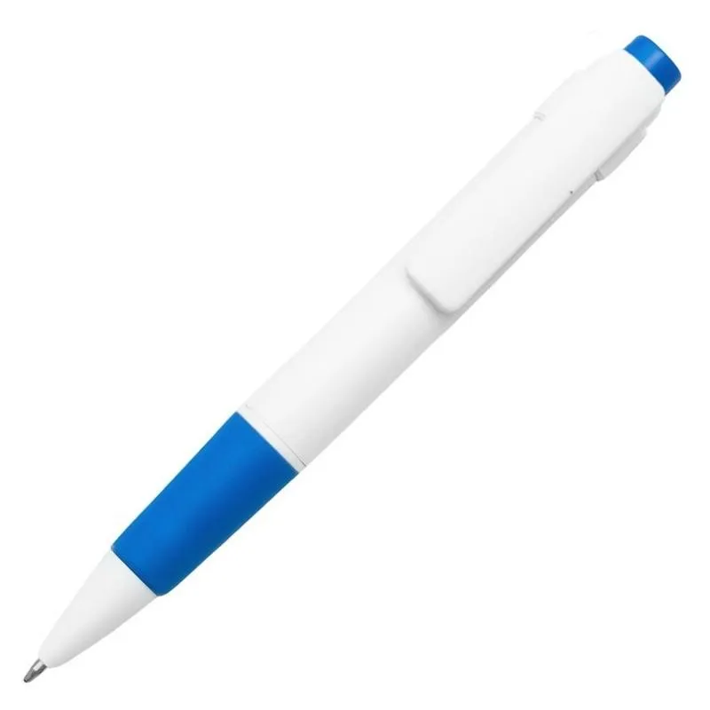 [4105] Boligrafo NIZA PLASTICO CUERPO BLANCO DETALLE AZUL