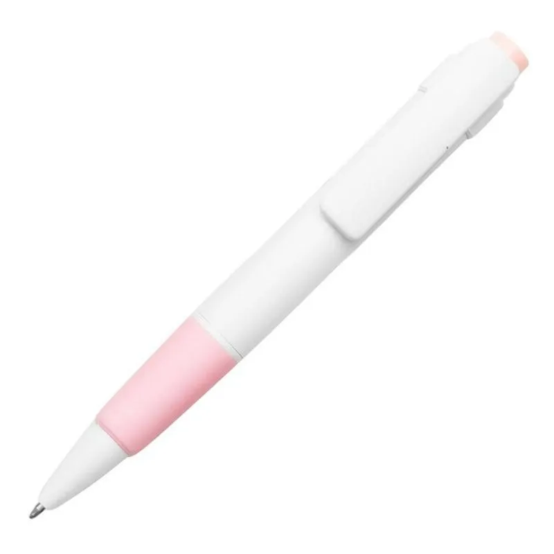 [4108] Boligrafo NIZA PLASTICO CUERPO BLANCO DETALLE ROSA PASTEL
