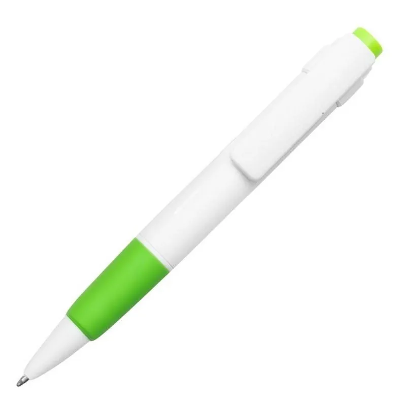 [4109] Boligrafo NIZA PLASTICO CUERPO BLANCO DETALLE VERDE CLARO