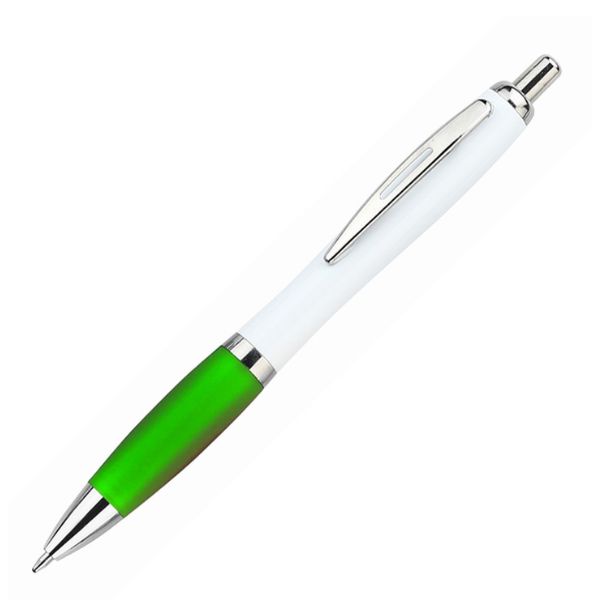 [4679] boligrafo K750 PLASTICO CUERPO BLANCO GRIP VERDE