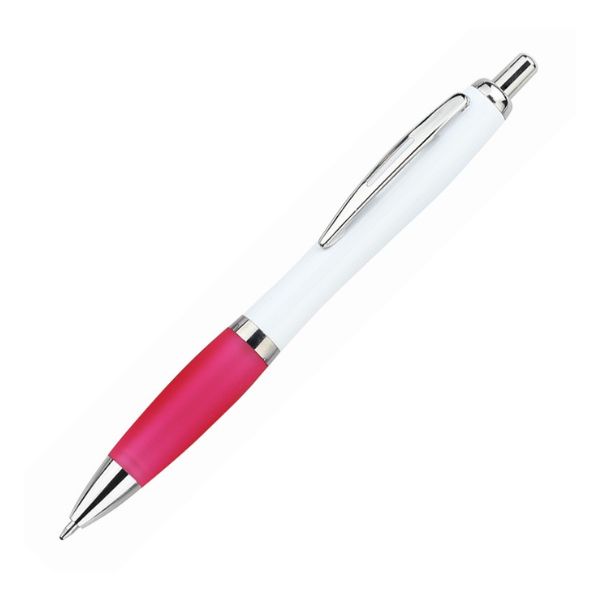[4681] boligrafo K750 PLASTICO CUERPO BLANCO GRIP ROSA