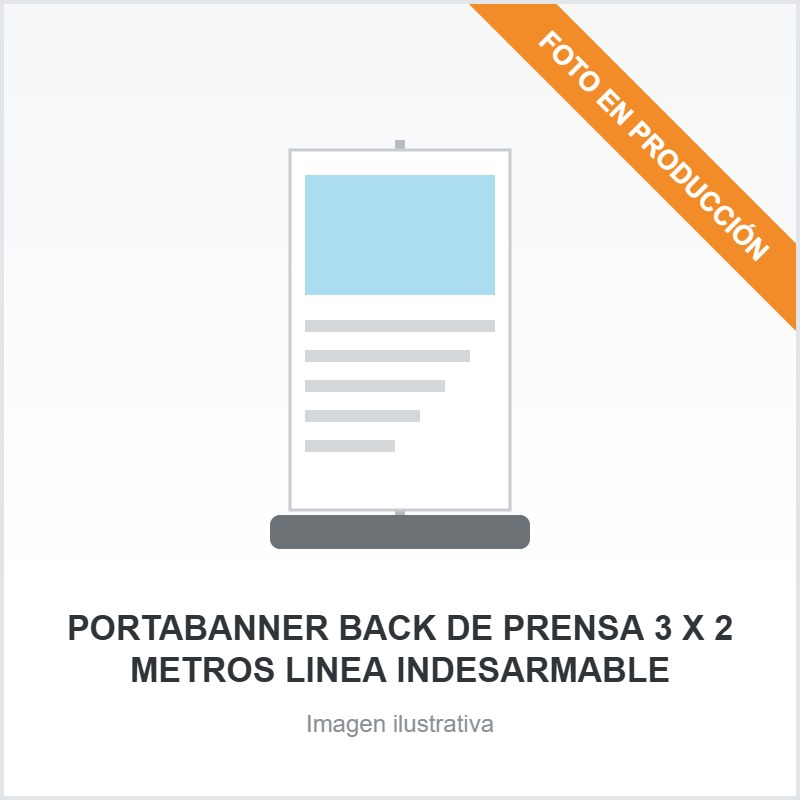 [4873] PORTABANNER BACK DE PRENSA 3 X 2 METROS LINEA INDESARMABLE