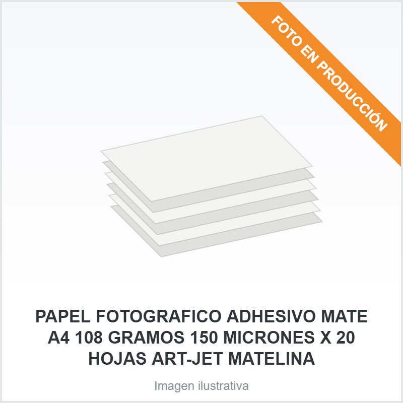 [5007] PAPEL FOTOGRAFICO ADHESIVO MATE A4 108 GRAMOS 150 MICRONES X 20 HOJAS ART-JET MATELINA