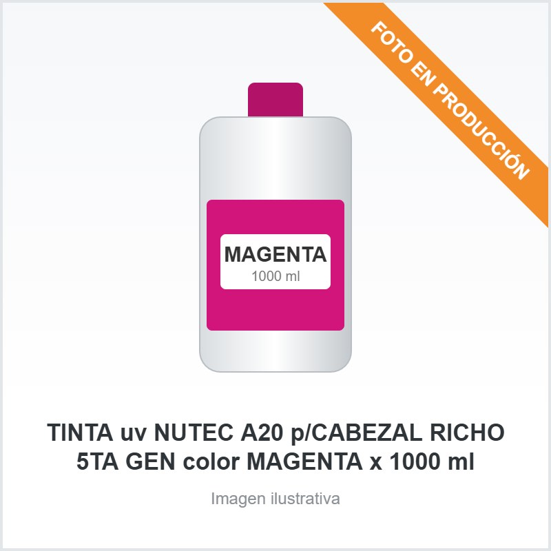 [5065] TINTA uv NUTEC A20 p/CABEZAL RICHO 5TA GEN color MAGENTA x 1000 ml