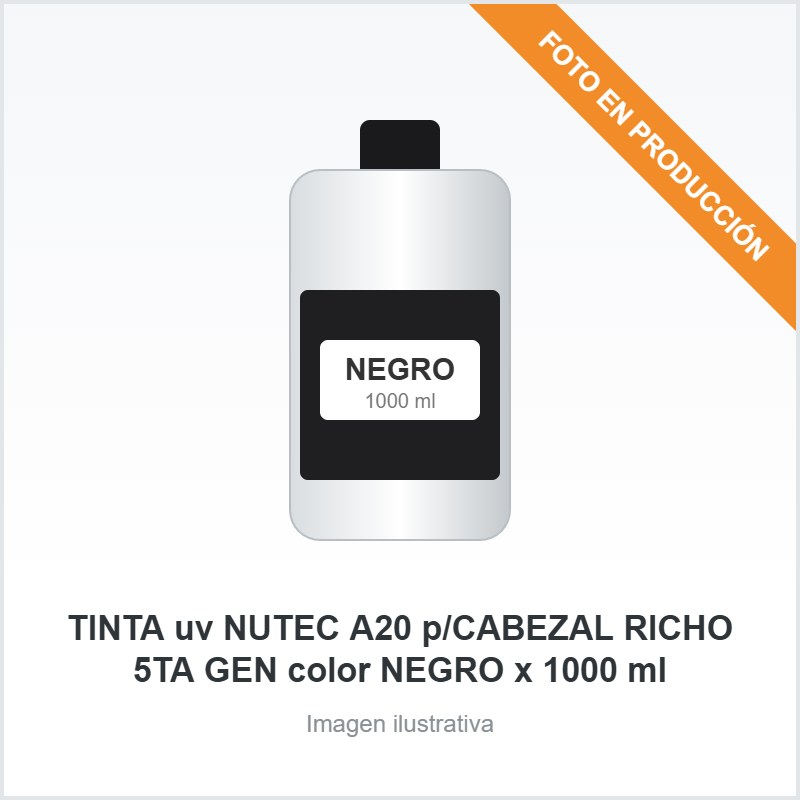 [5066] TINTA uv NUTEC A20 p/CABEZAL RICHO 5TA GEN color NEGRO x 1000 ml