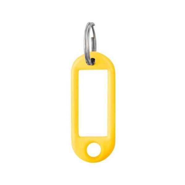 LLAVERO PORTA ETIQUETA FLEXIBLE AMARILLO CON ARO