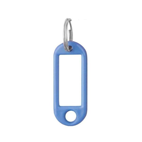 LLAVERO PORTA ETIQUETA FLEXIBLE AZUL CON ARO
