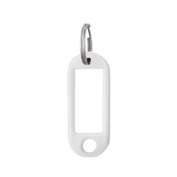 LLAVERO PORTA ETIQUETA FLEXIBLE BLANCO CON ARO