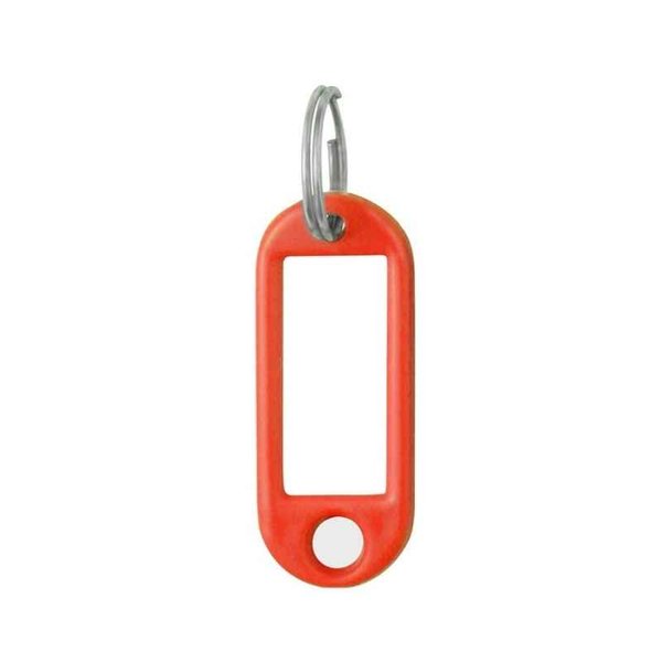 LLAVERO PORTA ETIQUETA FLEXIBLE ROJO CON ARO