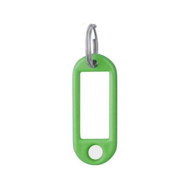 LLAVERO PORTA ETIQUETA FLEXIBLE VERDE CON ARO